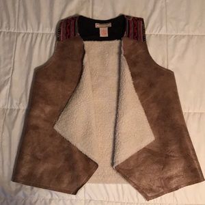 Faux suede vest